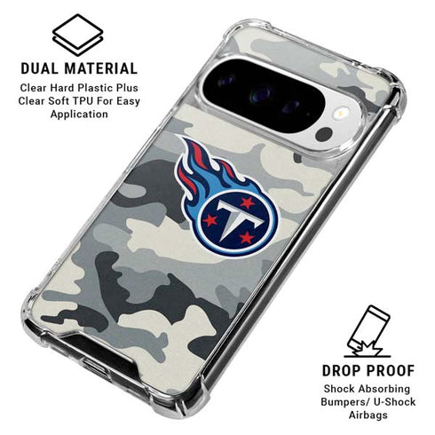 NFL Tennessee Titans Camo Google Pixel 10 Pro XL Clear Case